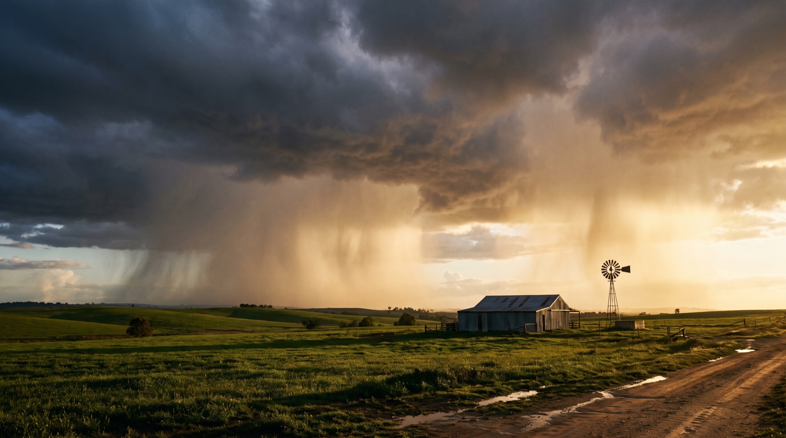 On-farm weather station with sensors monitoring conditions across an Australian paddock