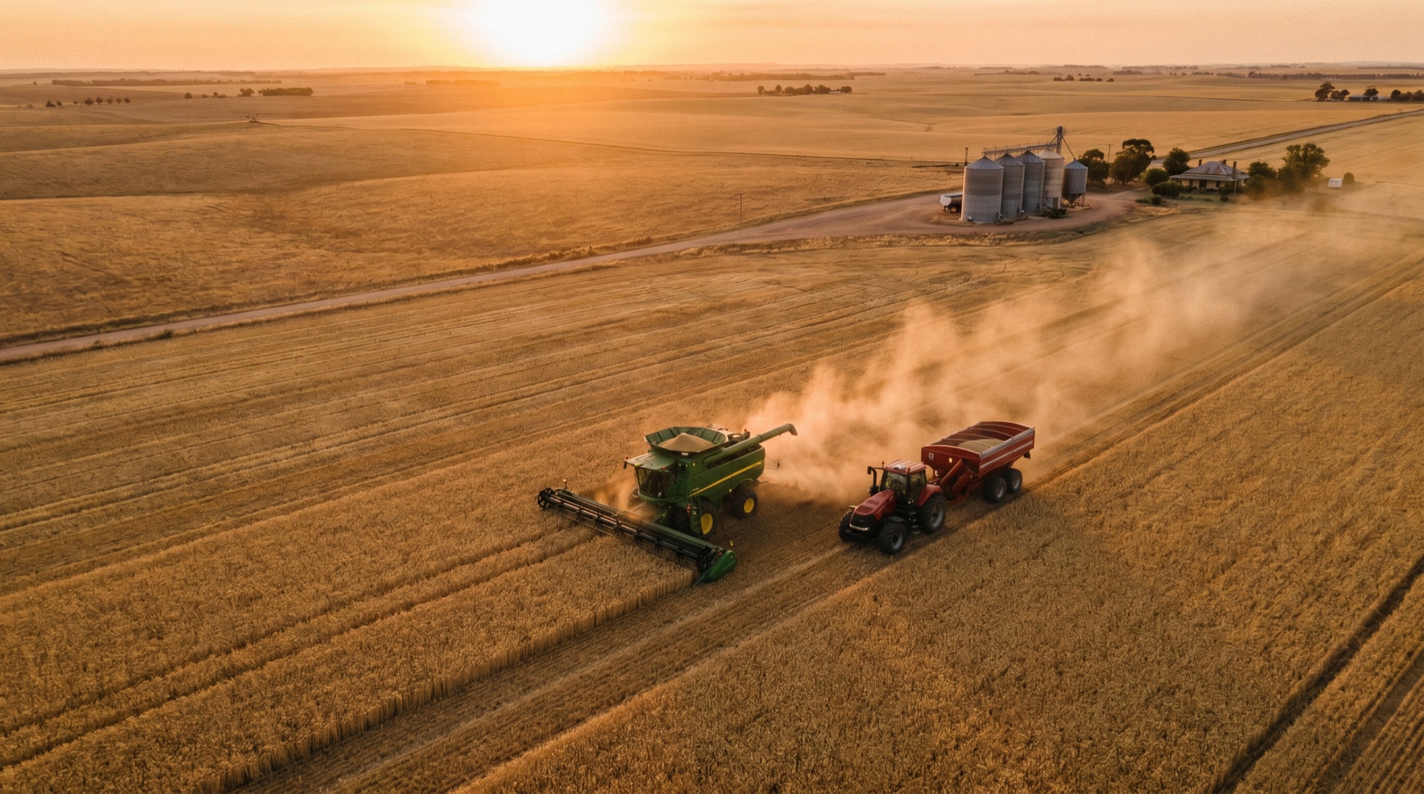 Diverse crops and farm machinery on an Australian farm illustrating ways to boost earnings