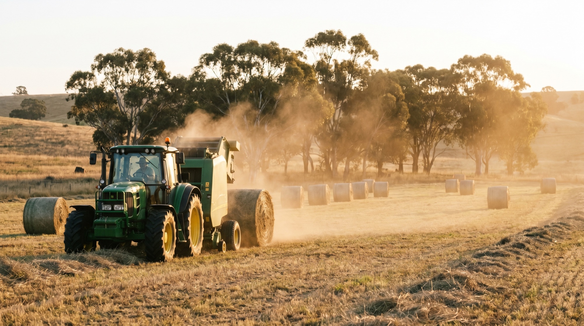 Native trees and pasture on an Australian farm representing carbon farming and biodiversity